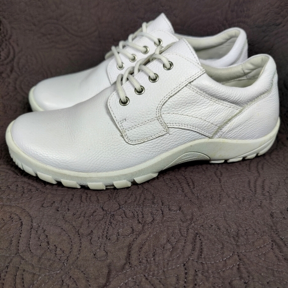 Spring Step Berman Pro Men's Leather Slip Resistant White Shoes Sz 9.5-10 EU 43
